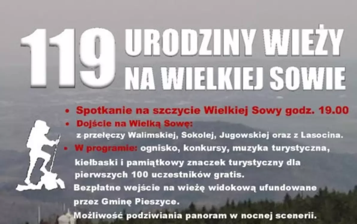 Zdjęcie do 24 V: 119 urodziny wieży widokowej na Wielkiej Sowie