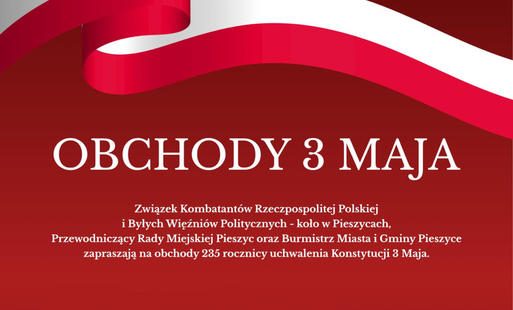 Zaproszenie na obchody Święta Konstytucji 3 Maja