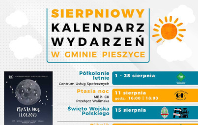 Zdjęcie do Sierpniowy kalendarz wydarzeń